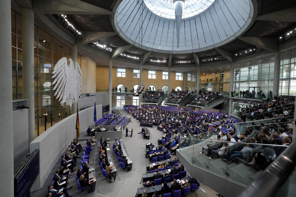 FILE - German Chancellor Olaf Scholz speaks during a general debate of the German parliament Bundestag in Berlin, Germany, Sept.11, 2024. (AP)