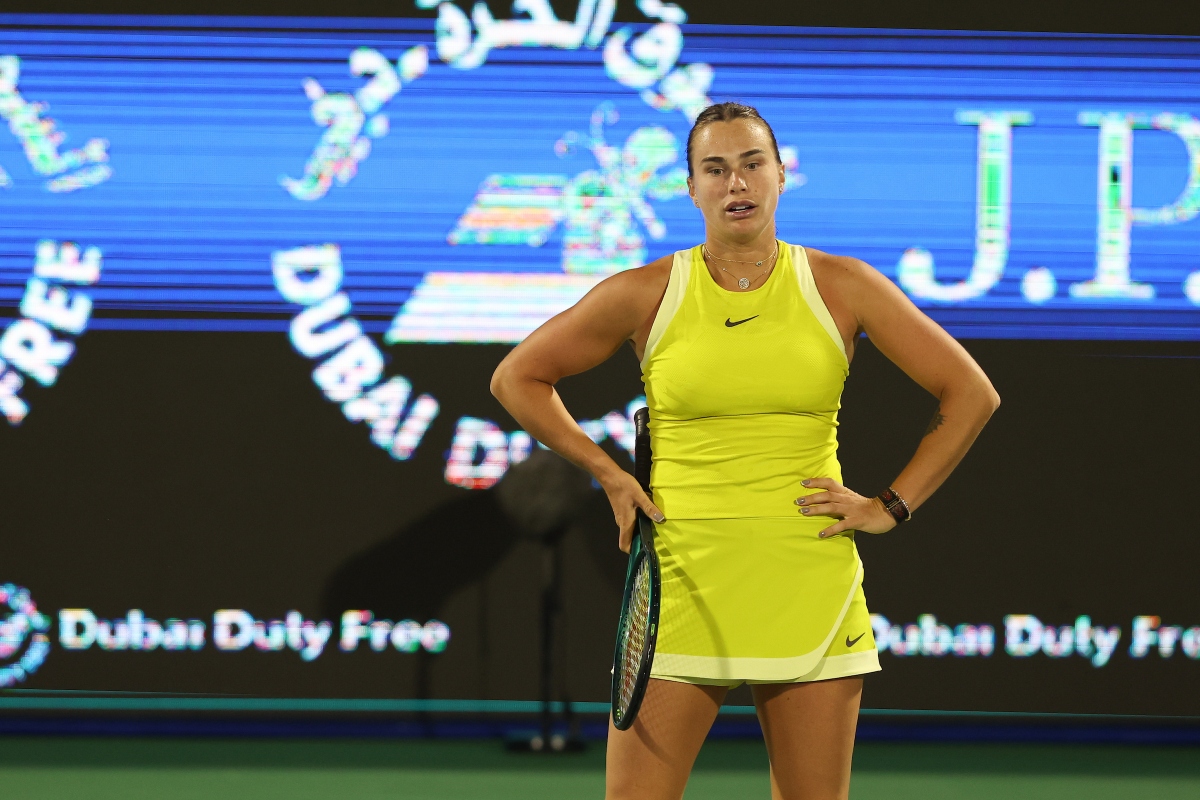 World No.1 Aryna Sabalenka exited the Dubai Duty Free Tennis Championships on Wednesday after defeat to unseeded Clara Tauson of Denmark. (Supplied)