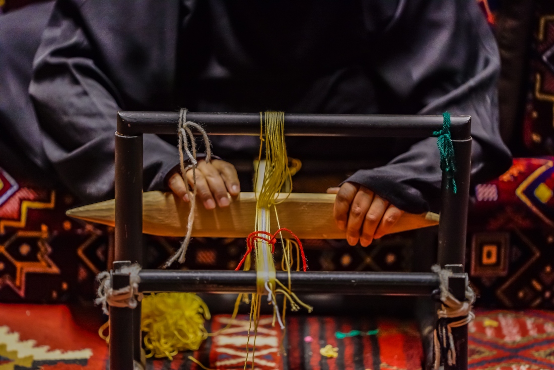 Sadu weaving, which is also listed by UNESCO, is one of the most prominent traditional and creative arts in the Kingdom. (Huda Bashattah)