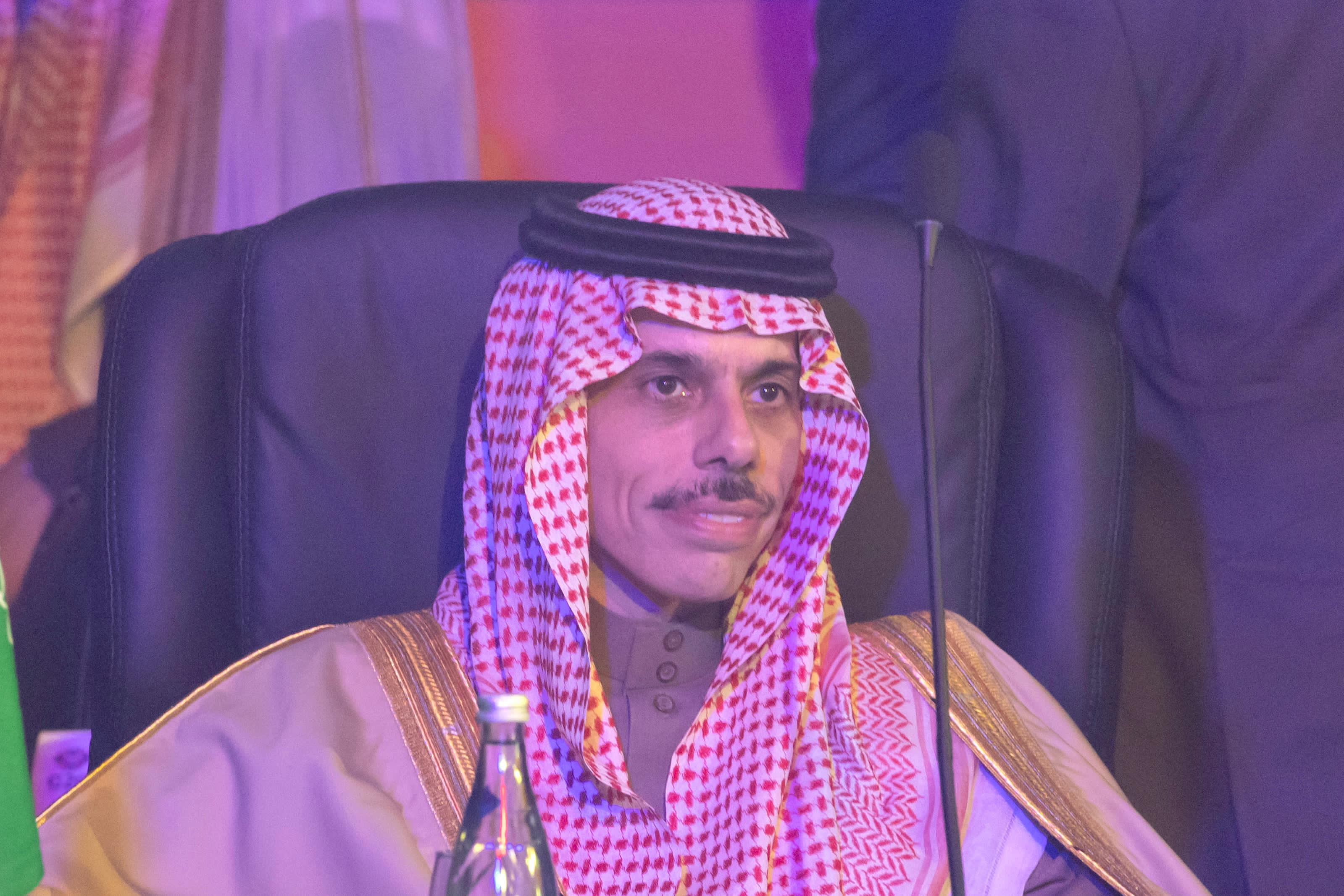 Saudi Foreign Minister Prince Faisal bin Farhan attends a meeting of G20 foreign ministers in Johannesburg on Thursday. (SPA)