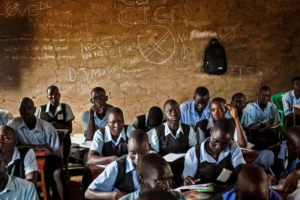 Most schools in South Sudan have makeshift structures made with iron sheets and do not have electricity that could power cooling systems. (AFP file photo)