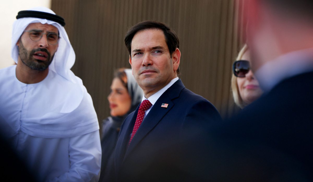 US Secretary of State Marco Rubio (C) visits the Abrahamic Family House in Abu Dhabi, United Arab Emirates, on February 19, 2025. (AFP)