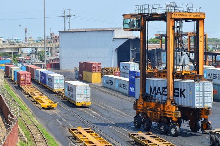 This file photo shows a general view of Bangladesh’s Chittagong Port, where a rice delivery of 25,000 tonnes from Pakistan is expected in March 2025. (Moheen Reeyad)