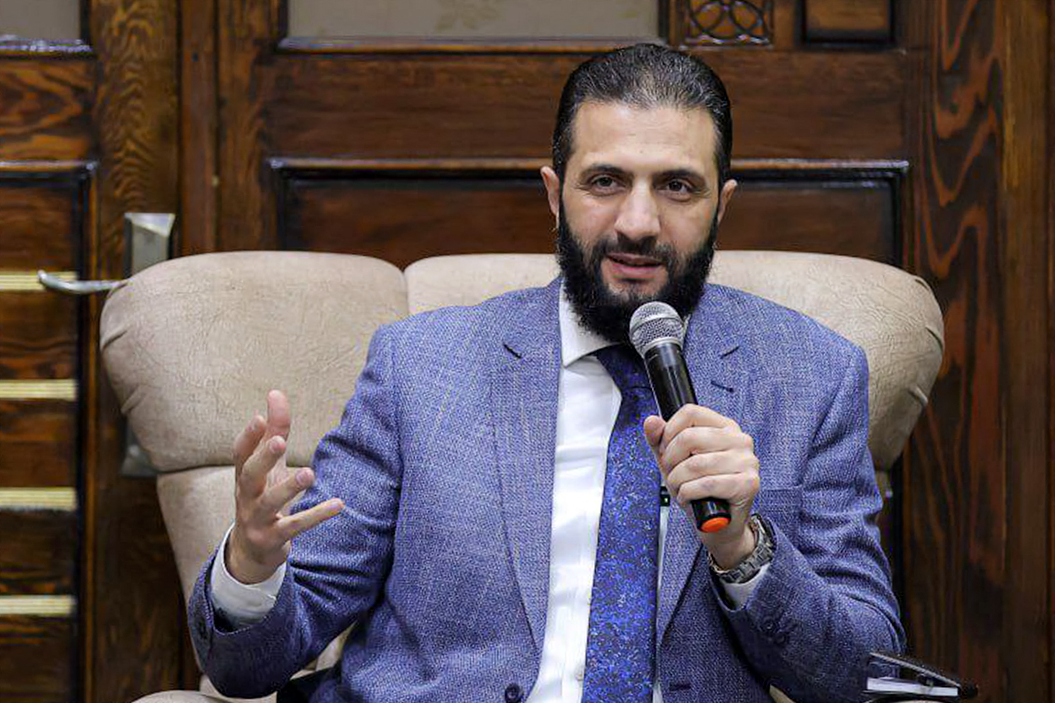 President of the Syrian Arab Republic Ahmed Al-Sharaa. (File/AFP)