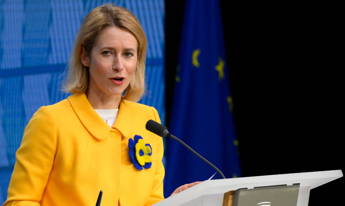 EU High Representative for Foreign Affairs and Security Policy Kaja Kallas holds a press conference in Brussels. (AFP)