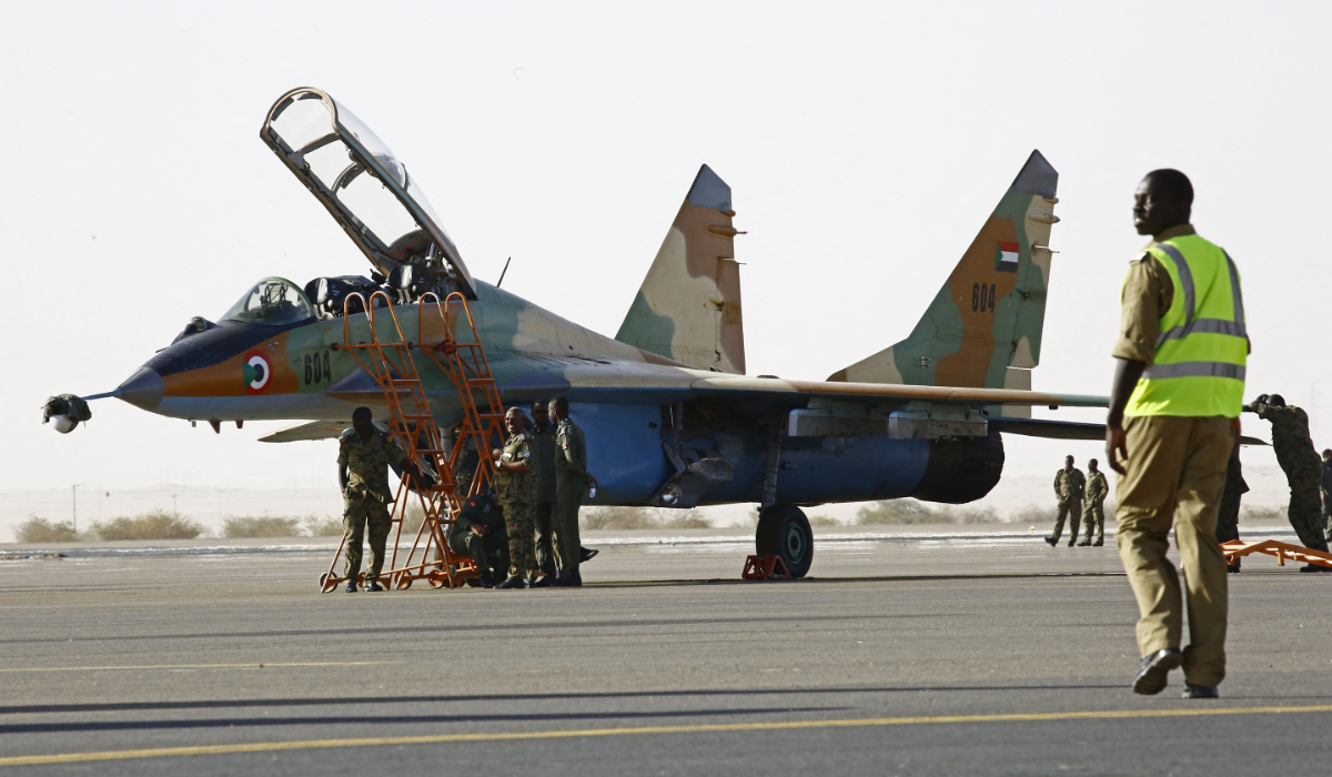 A witness said the plane was flying southbound from northern Sudan when it crashed near the base. (AFP)