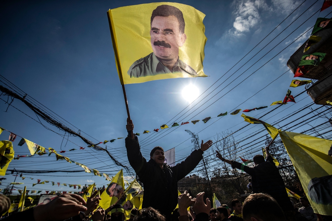 The pro-Kurdish DEM party will send a delegation Thursday to meet Ocalan at his prison on an island off Istanbul. (FILE/AFP)