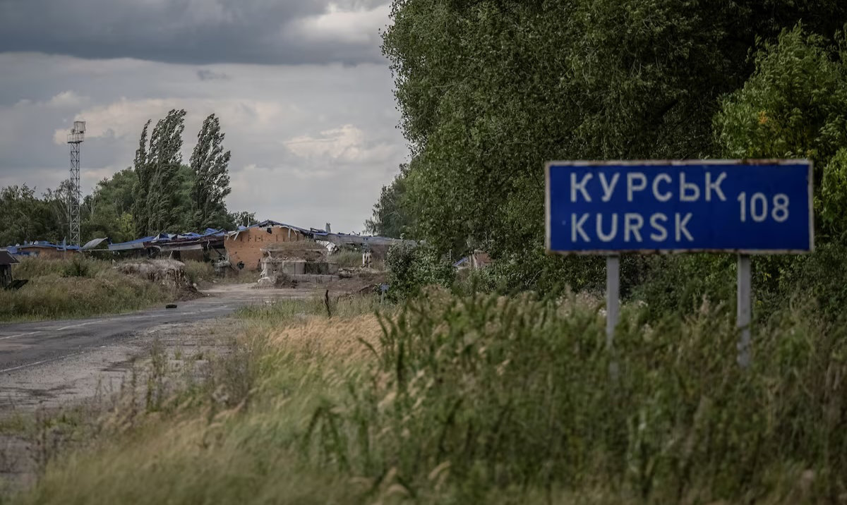 A crossing point on the border with Russia a is seen, near the Russian border in Sumy region, Ukraine. (Reuters)
