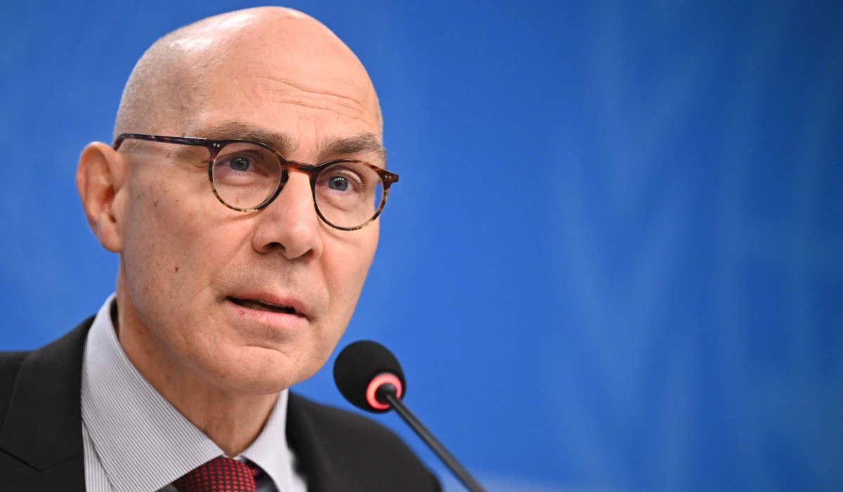 UN High Commissioner for Human Rights Volker Turk addresses a press conference in Geneva, on December 6, 2023. (AFP)