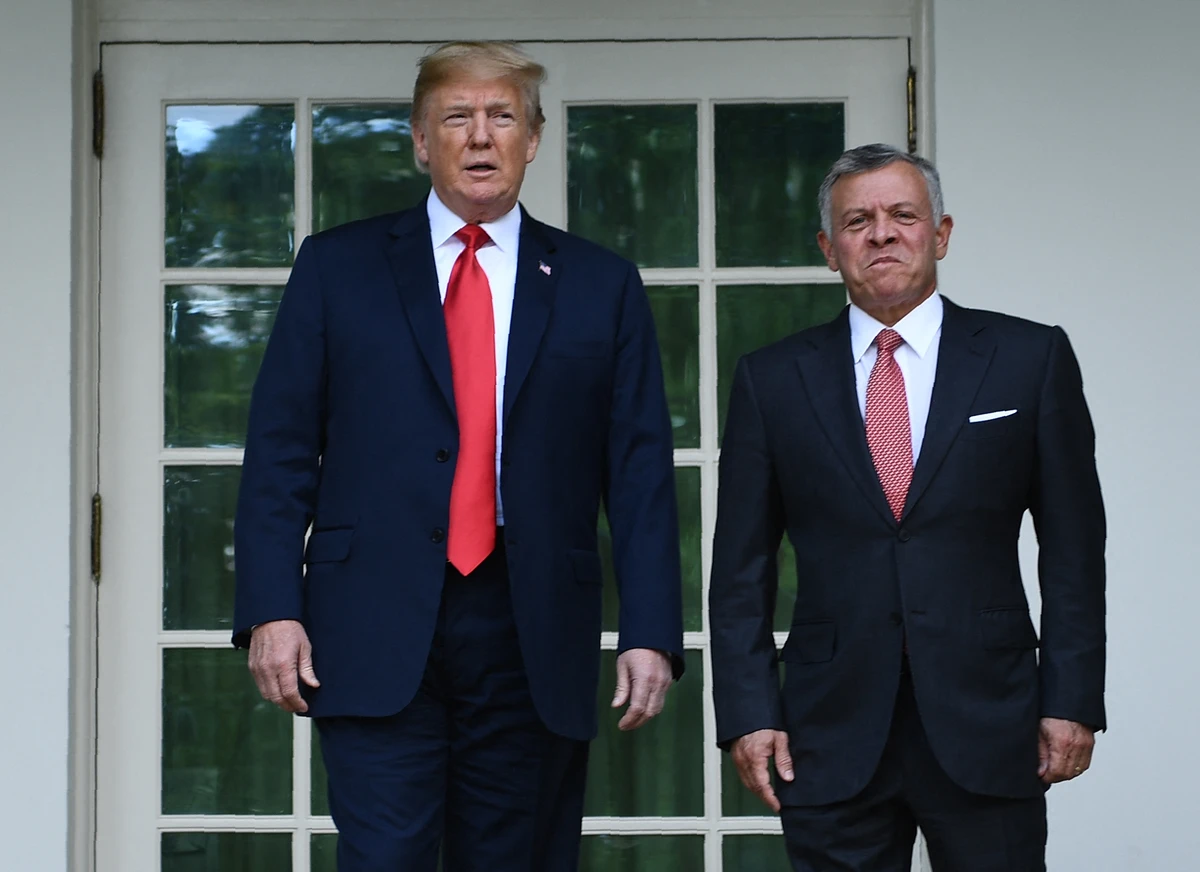 Jordanian King Abdullah II and US President Donald Trump at the White House, June 2018 (File/AFP)