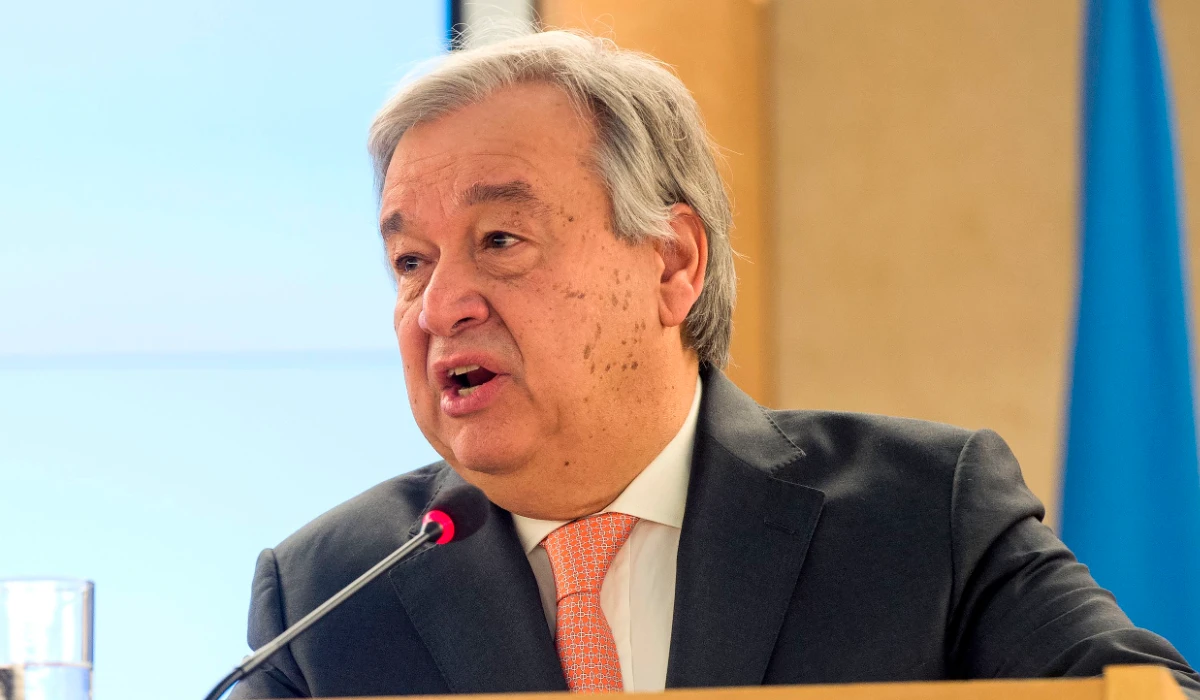 United Nations Secretary General Antonio Guterres addresses the 37th session of the United Nations Human Rights Council on February 26, 2018 in Geneva. (AFP)