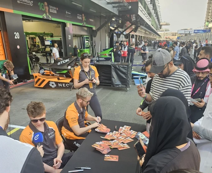 Racing fans meet Formula E drivers at autograph session