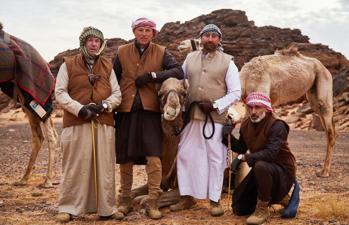 Riders who trained in Tabuk during December were Martin Thompson, Riyadh resident Craig Ross, Mike Baker and James Calder, and Howard Leedham. All five riders are former British soldiers. (Supplied)