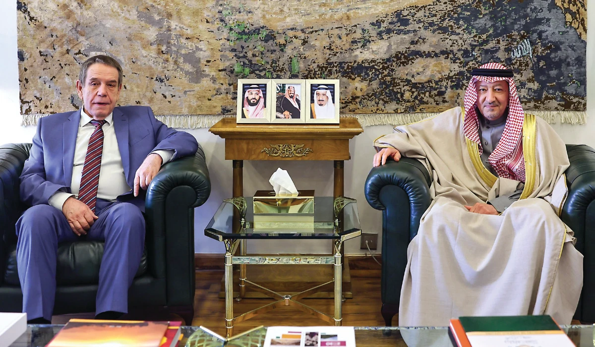 Waleed Elkhereiji (R) and Sergey Kozlov in Riyadh. (Supplied)