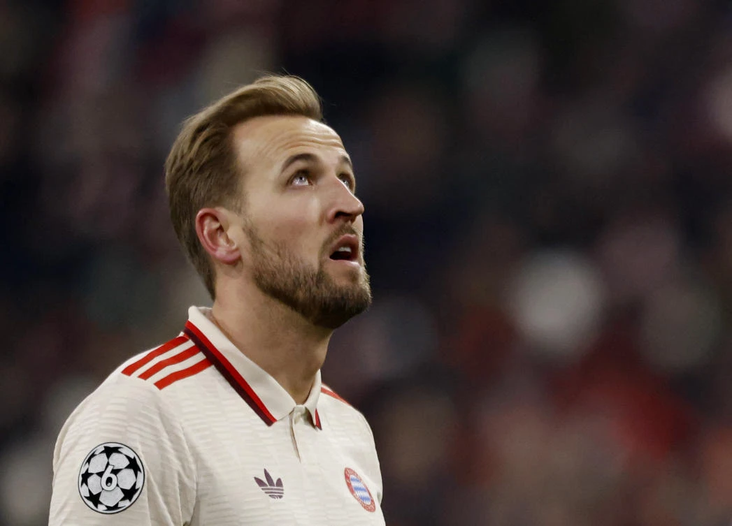 Bayern Munich’s Harry KaneSoccer during their Champions League — Knockout Phase Playoff — Second Leg — against Celtic — Allianz Arena, Munich, Feb. 18, 2025. (Reuters)