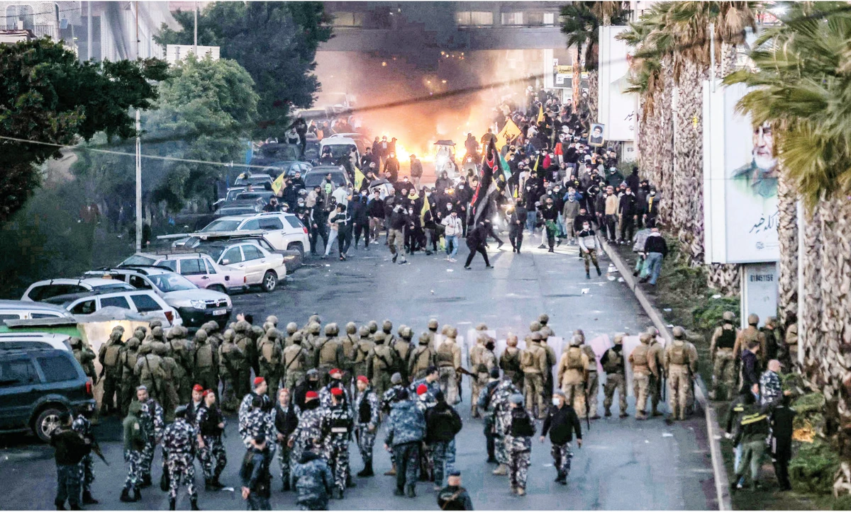 Lebanon’s ban on two Mahan Air flights sparked pro-Hezbollah protests and an attack on a UNIFIL convoy amid preparations for Hassan Nasrallah’s funeral. (AFP file)