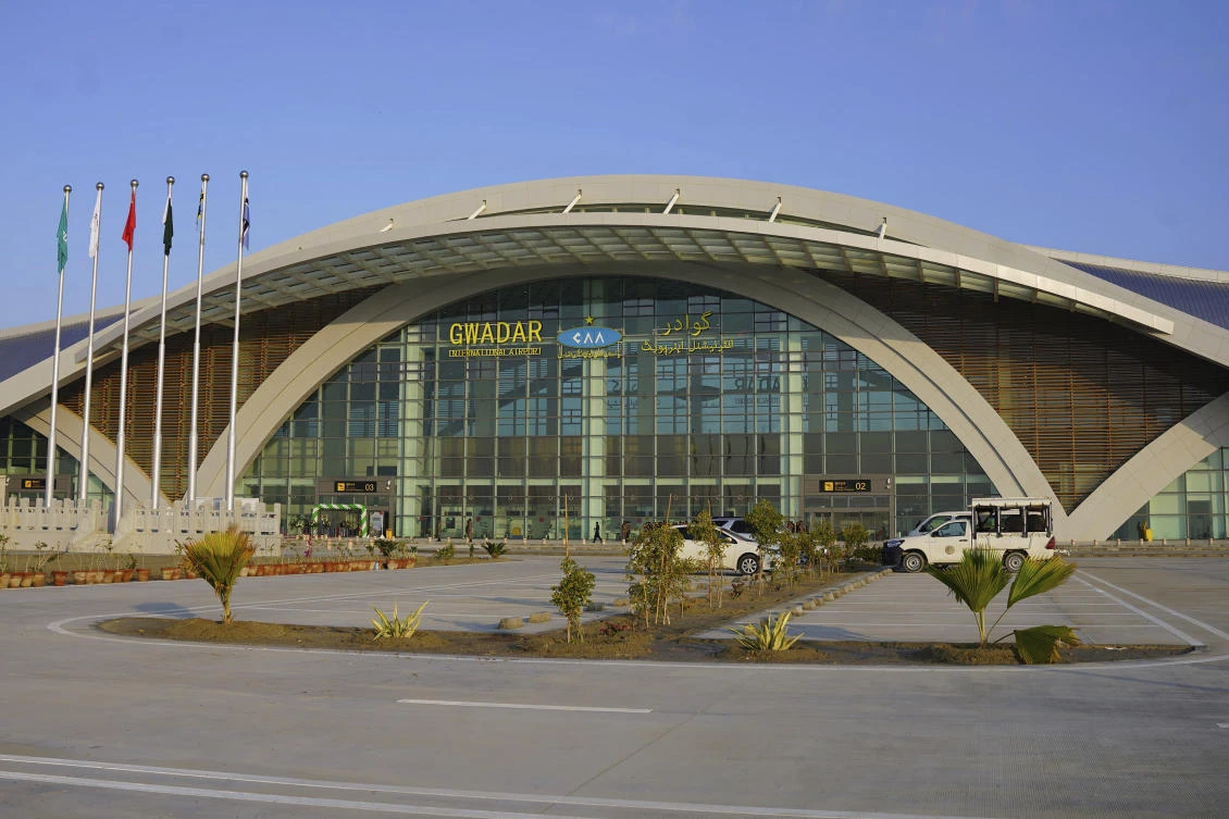 The New Gwadar International Airport, entirely financed by China to the tune of $240 million, is hailed as transformational but there is scant evidence of change in Gwadar. (Pakistan Airports Authority via AP)