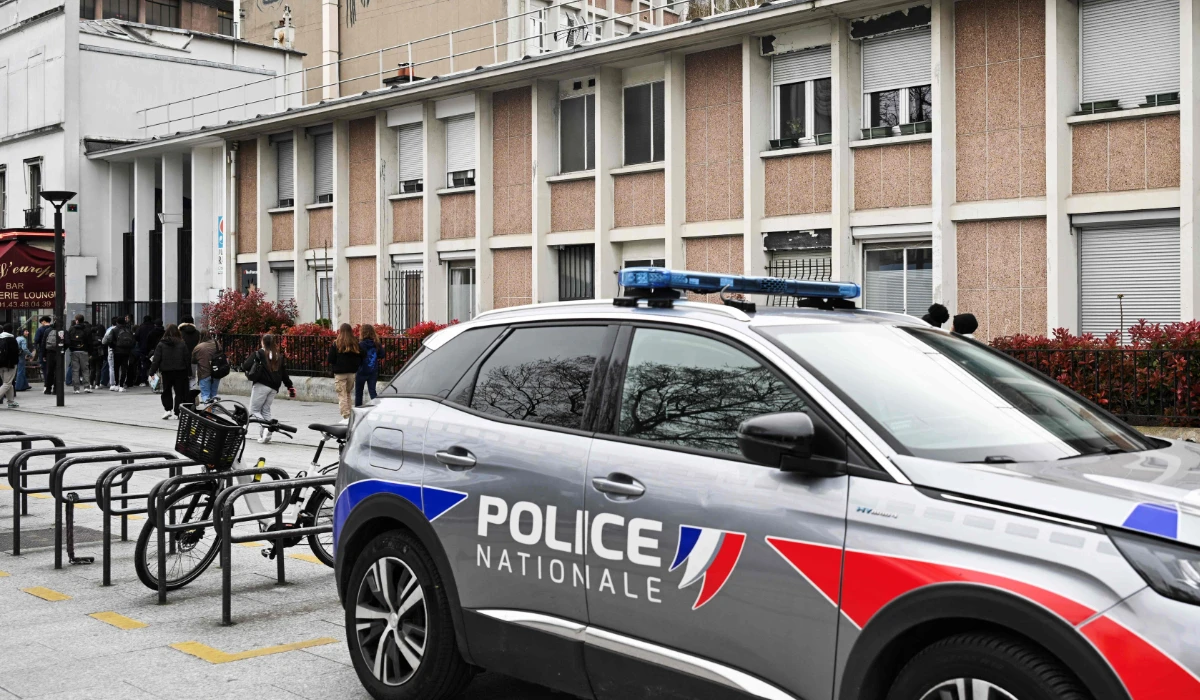This photograph shows a police car in Paris, on March 29, 2024. (AFP)