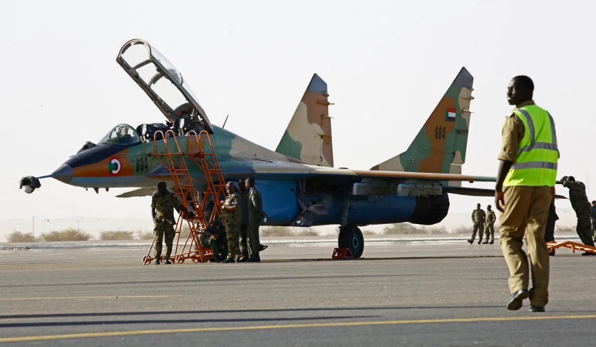 A witness said the plane was flying southbound from northern Sudan when it crashed near the base. (AFP)