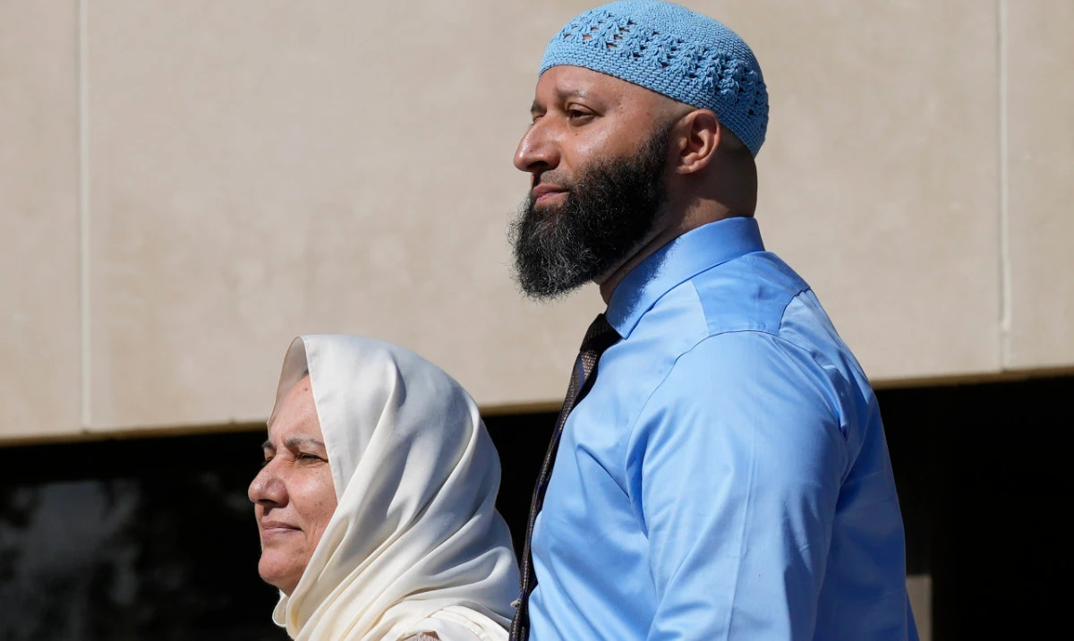 Adnan Syed, right, and his mother Shamim Rahman, follow attorney Erica Sutter, not in the photo, to talk with reporters outside Maryland's Supreme Court in Annapolis, Md., Oct. 5, 2023, following arguments in an appeal by Syed, whose conviction for killing his ex-girlfriend more than 20 years ago was chronicled in the hit podcast "Serial." (AP/File)