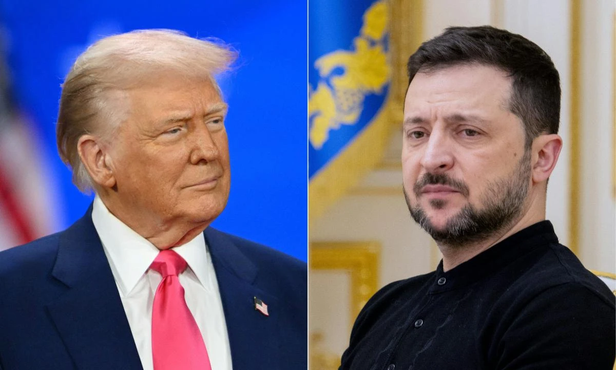 (COMBO) This combination of pictures created on February 25, 2025 shows US President Donald Trump (L) on February 22, 2025, and Ukraine’s President Volodymyr Zelensky on February 12, 2025.(AFP)