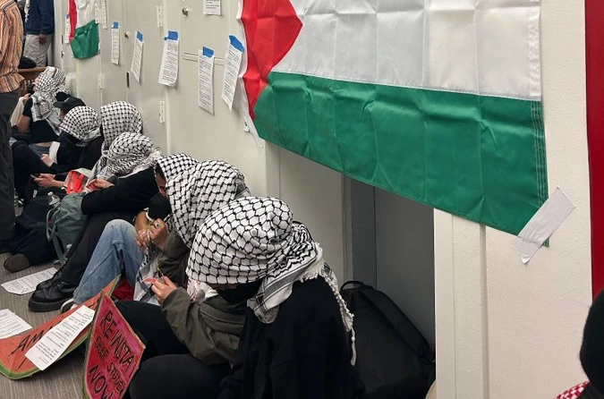 Pro-Palestinian protesters force their way into Barnard College building, injuring an employee