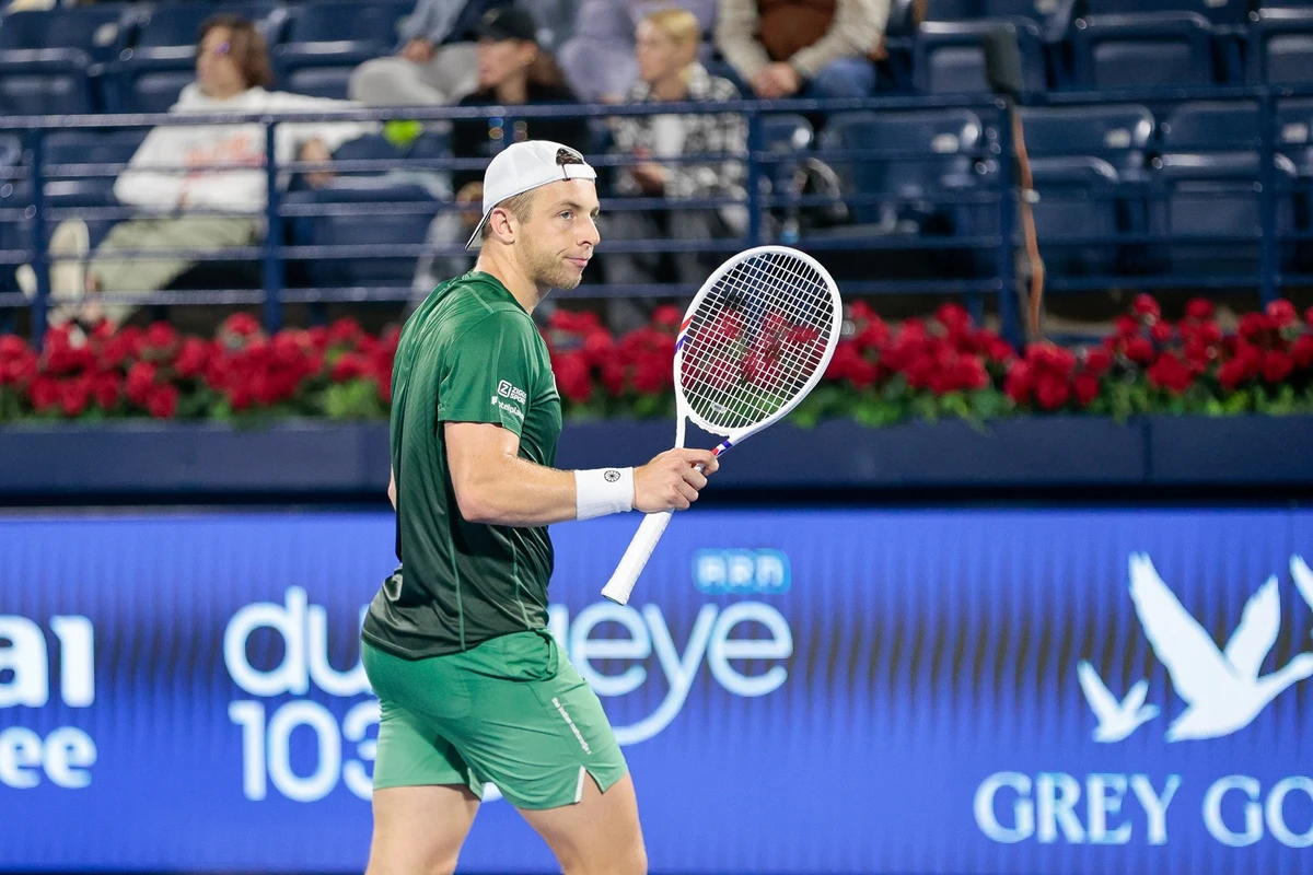 Tallon Griekspoor of The Netherlands defeated Daniil Medvedev to reach the semi-finals of the ATP Dubai Duty Free Tennis Championships. (Supplied)