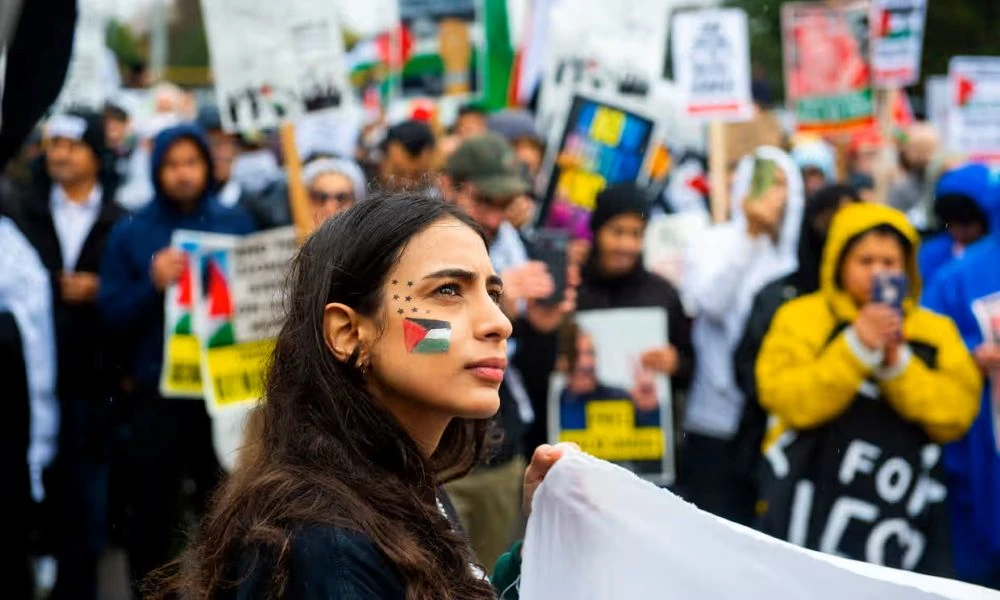 A demonstration in Dearborn, a majority Arab American city outside Detroit. (Getty Images)