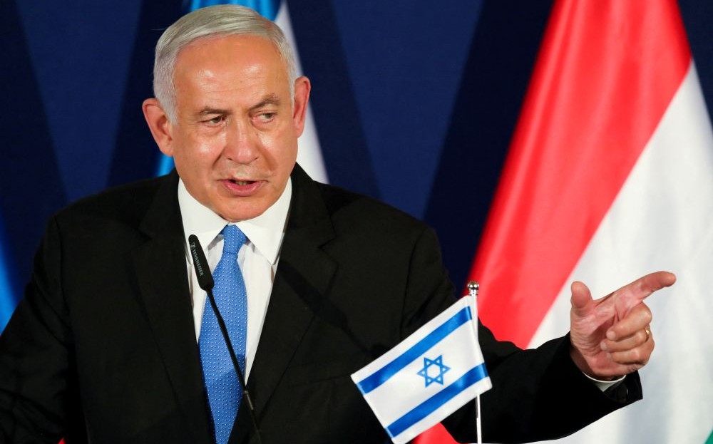 Benjamin Netanyahu addresses the press in Jerusalem, Mar. 11, 2021. (Reuters)