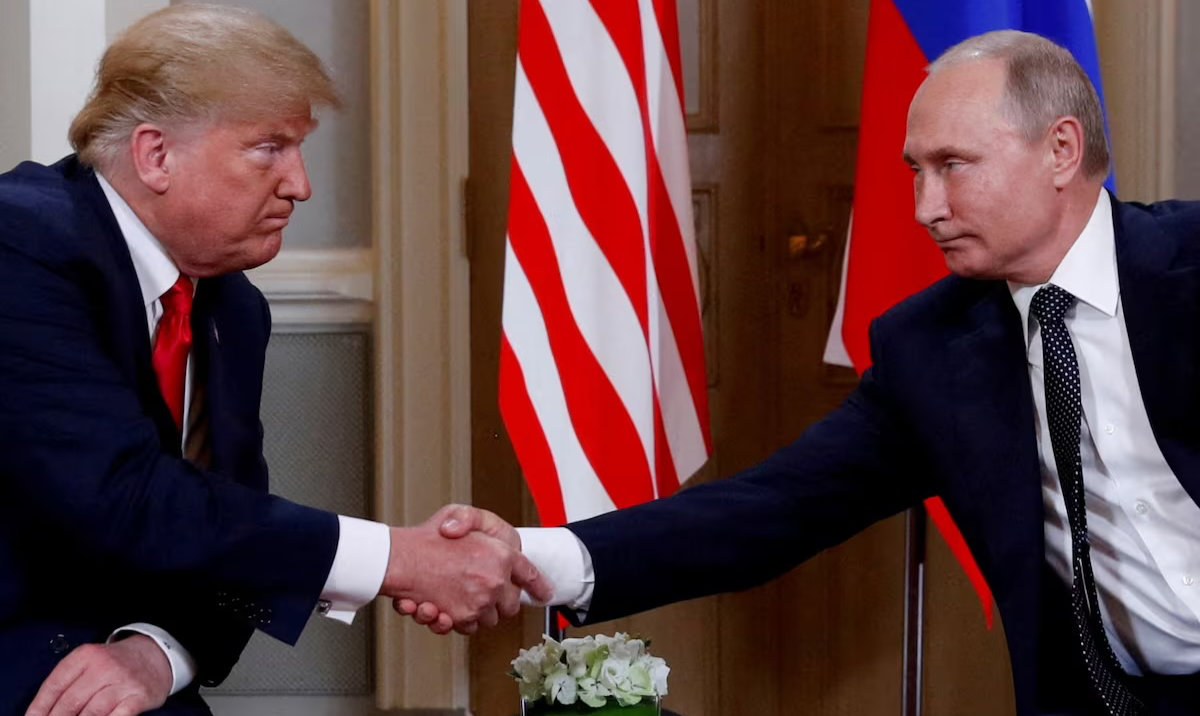 US President Donald Trump and Russian President Vladimir Putin shake hands as they meet in Helsinki, Finland. (Reuters/File)