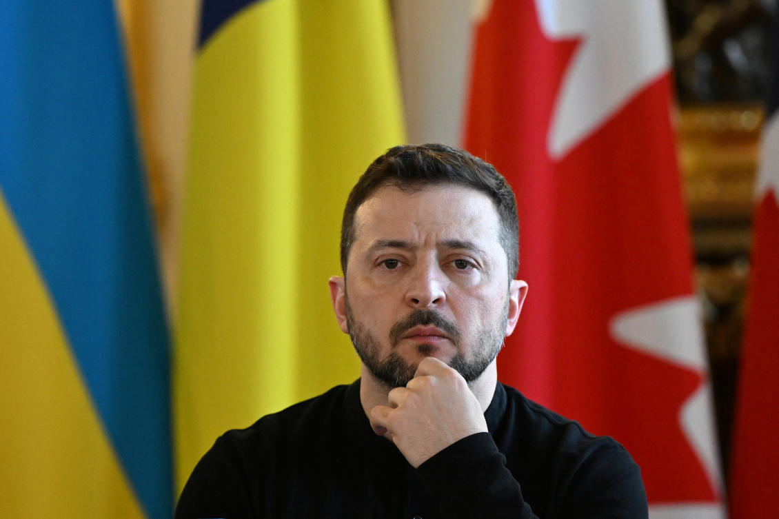 Ukraine’s President Volodymyr Zelensky prepares for a plenary meeting at a summit held at Lancaster House in central London on March 2, 2025. (Reuters)