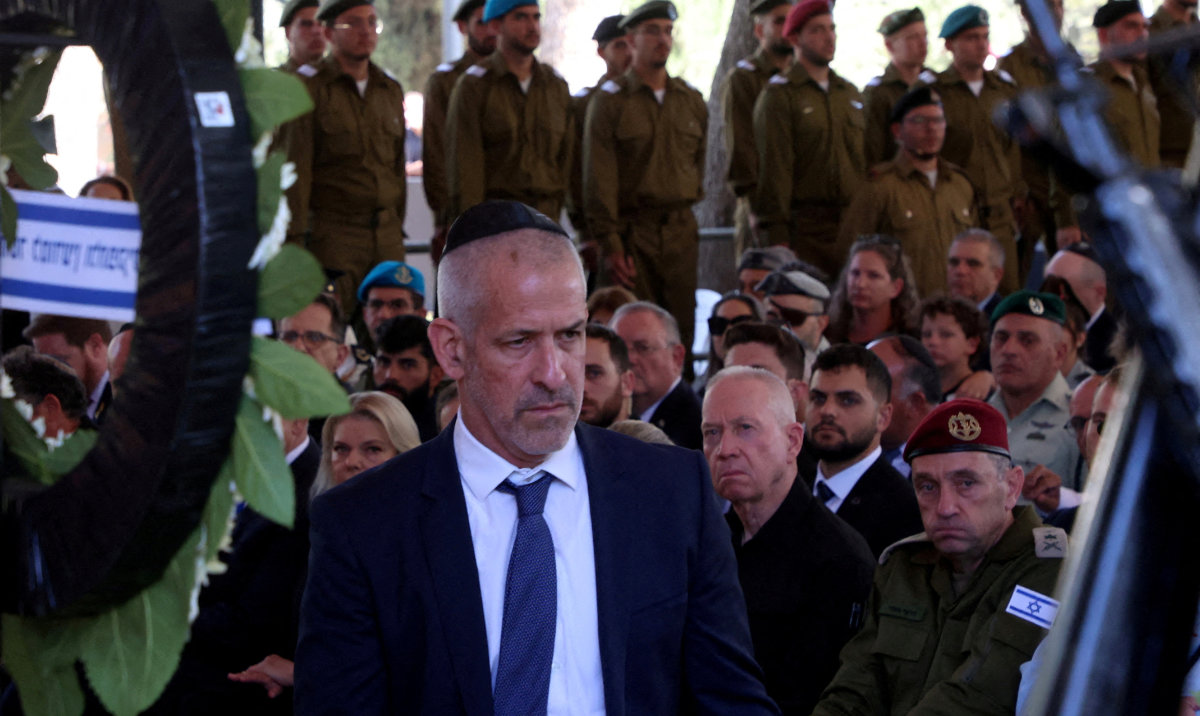 Israeli Security Agency (Shin Bet) director Ronen Bar attends a memorial ceremony in connection with the Hamas attack on October 7, 2023 that sparked the war in Gaza, at the Mount Herzl military cemetery in Jerusalem, October 27, 2024. (Reuters)