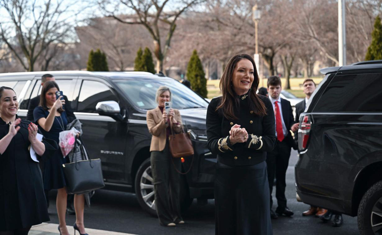 Secretary of Agriculture Brooke Rollins arriving at the USDA to assume the department's top post. (Photo courtesy of USDA)