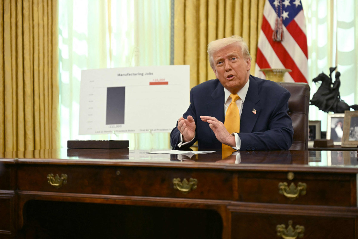 US President Donald Trump speaks from the Oval Office of the White House in Washington, DC, on March 7, 2025. (AFP)