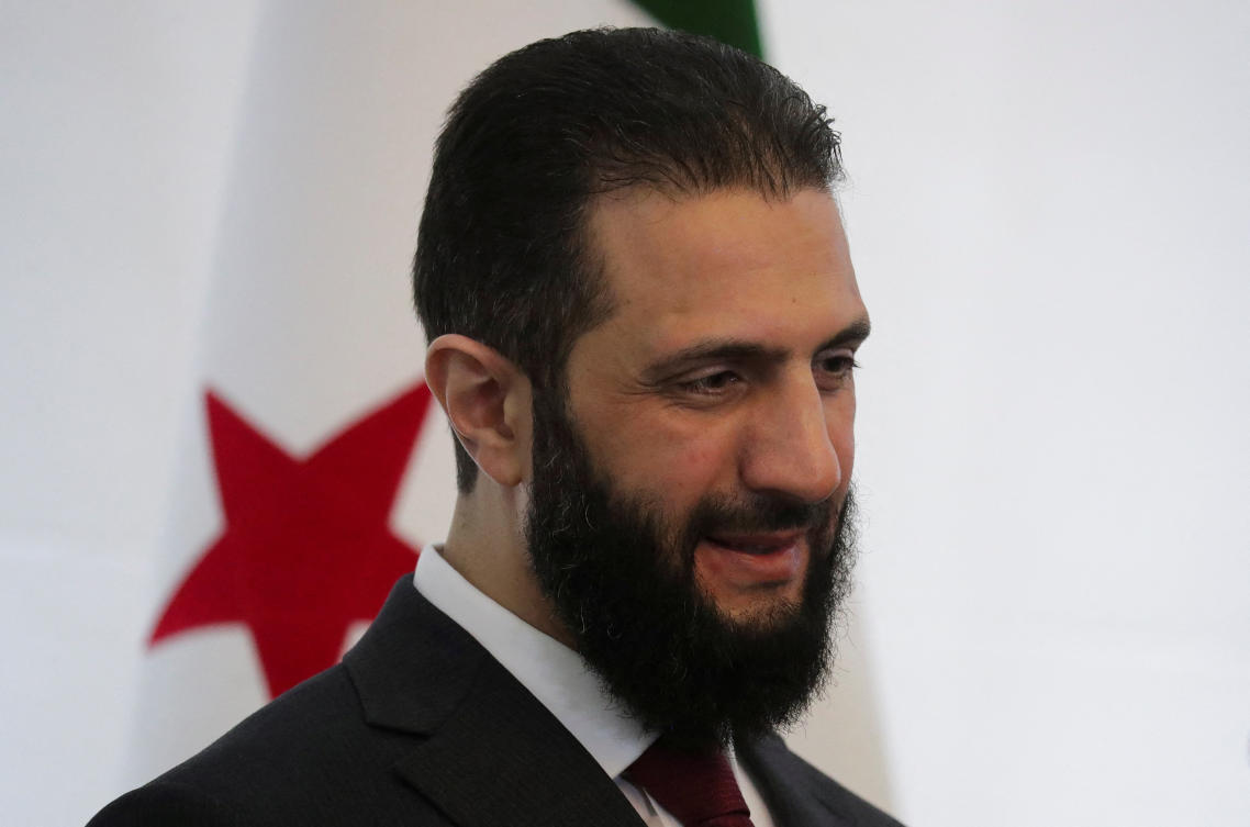 FILE PHOTO: Syria’s interim President Ahmed Al-Sharaa talks to attendees during a national dialogue, a key milestone in the transition to a new political system after decades of Assad rule, in Damascus, Syria February 25, 2025. (REUTERS)