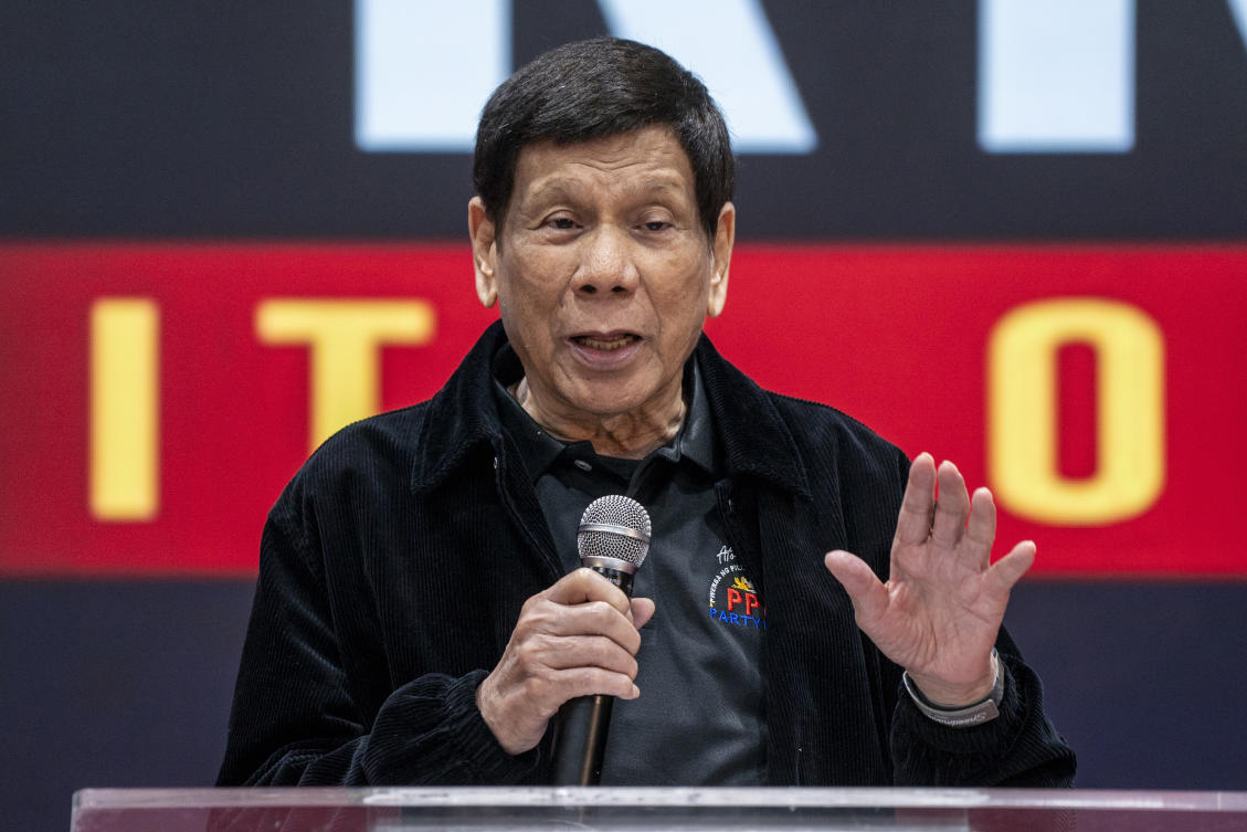 Former Philippines President Rodrigo Duterte said in Hong Kong that he was ready for possible arrest. (AP)
