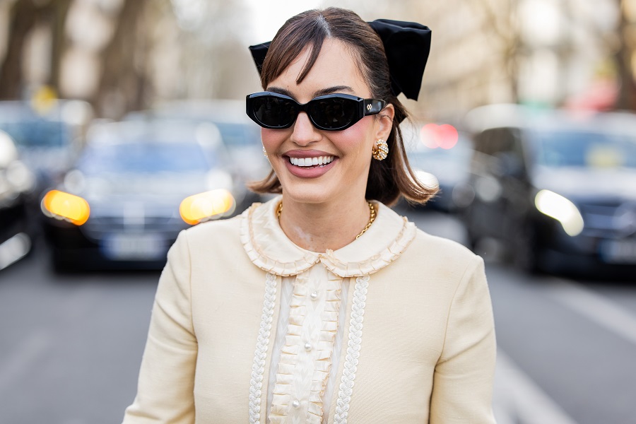 Lebanese influencer and eyewear designer Karen Wazen was on hand at the show. (Getty Images)
