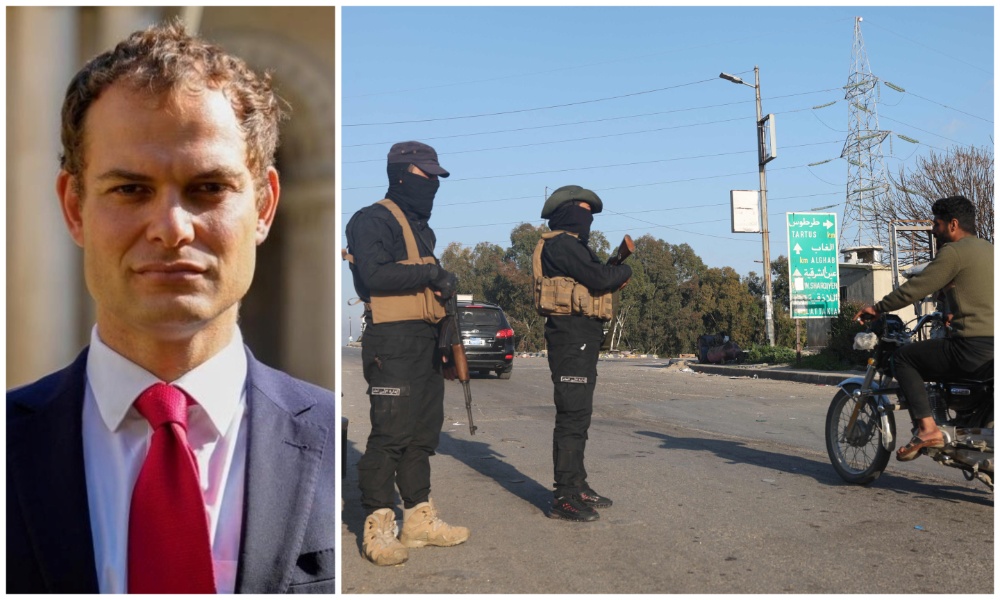 Foreign Office minister Hamish Falconer (L) described recent events in Syria as “deeply concerning,” as he reaffirmed Britain’s commitment to supporting Syria’s transition after the fall of Bashar Assad in December. (FDCO/AFP)