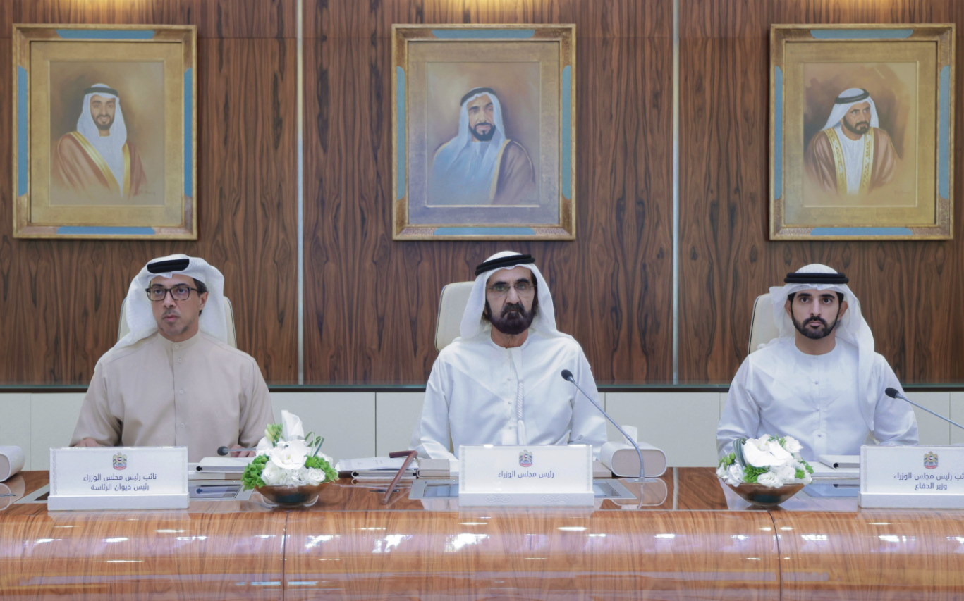 Sheikh Mohammed bin Rashid Al-Maktoum, vice president, prime minister, and ruler of Dubai, chaired the UAE cabinet meeting at Qasr Al Watan in Abu Dhabi. WAM
