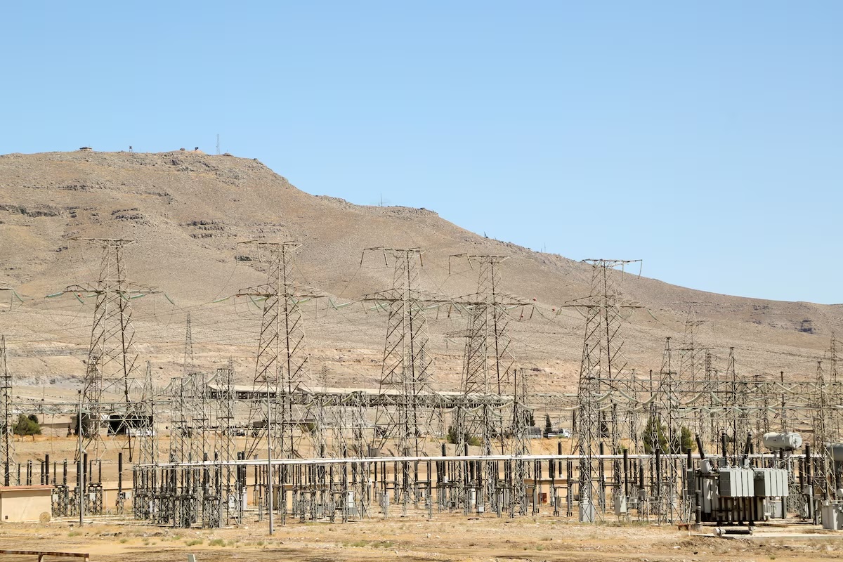 A view shows electricity pylons in Kiswah, Damascus suburbs, Syria. Reuters/File
