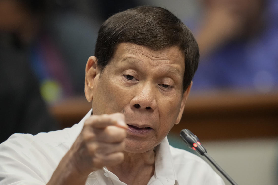 Former Philippine President Rodrigo Duterte was arrested in Manila this week and flown to The Hague in the Netherlands, where the ICC sits. (AP/File)