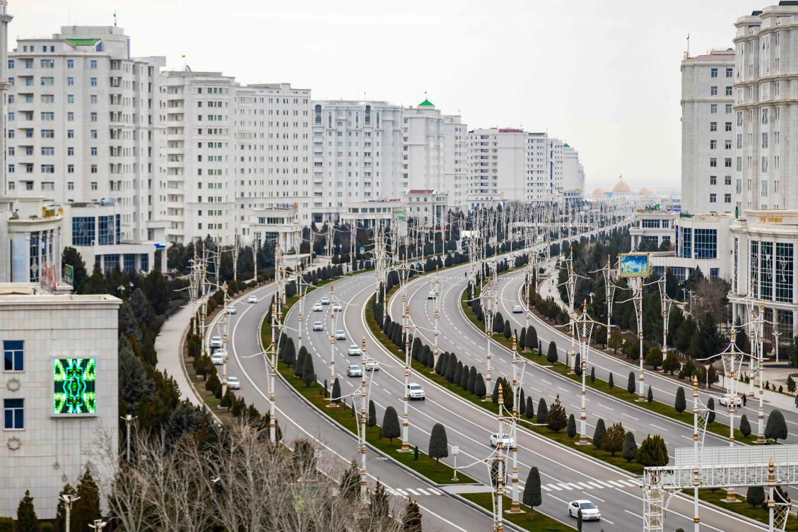 In Turkmenistan, the reclusive Central Asian state, young women are effectively banned from driving. Above, cars move through the Turkmen capital of Ashgabat on March 10, 2025. (AFP)