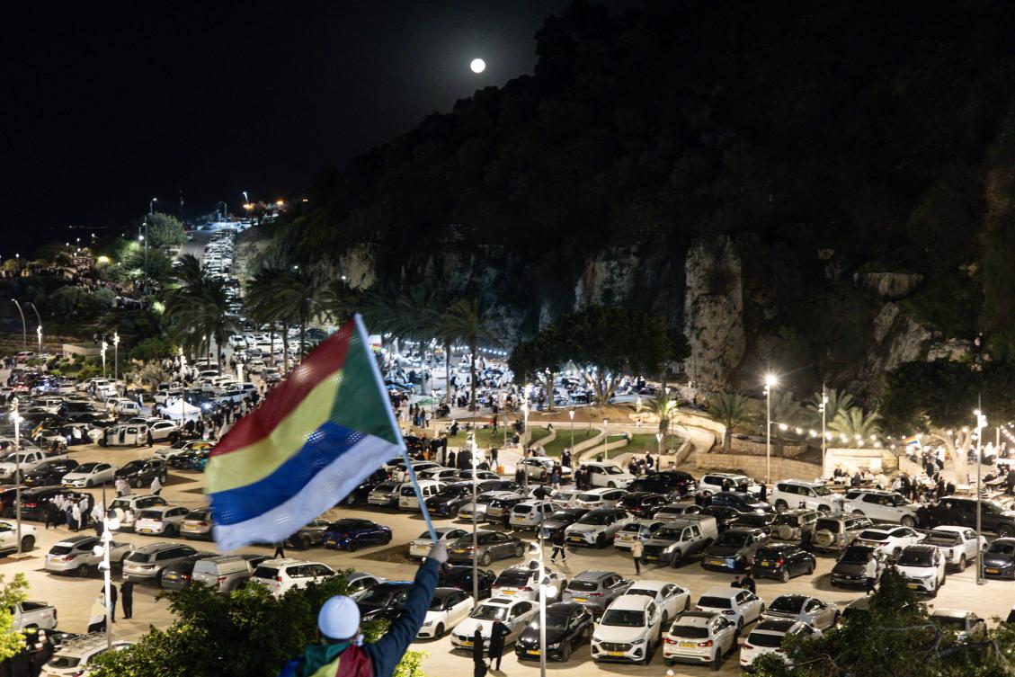 Dozens of Syrian Druze clerics crossed the armistice line on the Golan Heights into Israel on Fon March 14 for their community’s first pilgrimage to the revered shrine in decades. (AFP)