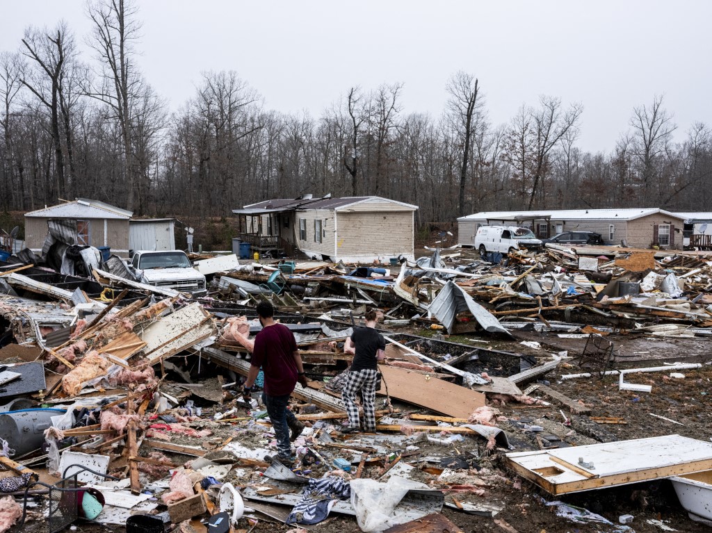 Many homes throughout Harmony Hills were damaged by the severe weather on Friday night that left one person dead in Butler County, Missouri. (AFP)