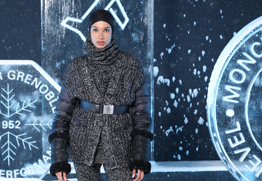 Model Ikram Abdi attended the Moncler Grenoble Fall/Winter 2025 runway show in Courchevel. (Getty Images)