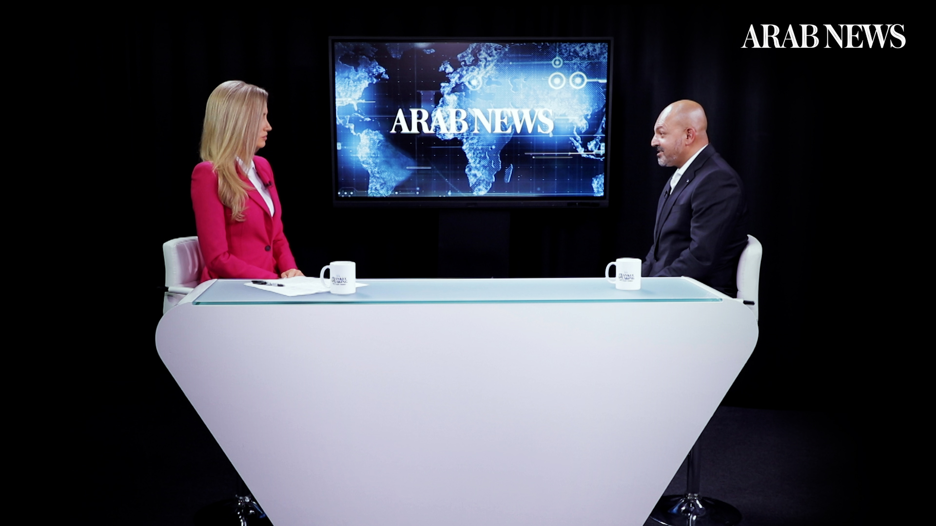 Faisal Sultan, vice president and managing director (Middle East) of Lucid Group, spoke to ‘Frankly Speaking’ host Katie Jensen on a wide range of topics related to sustainable mobility. (AN Photo)