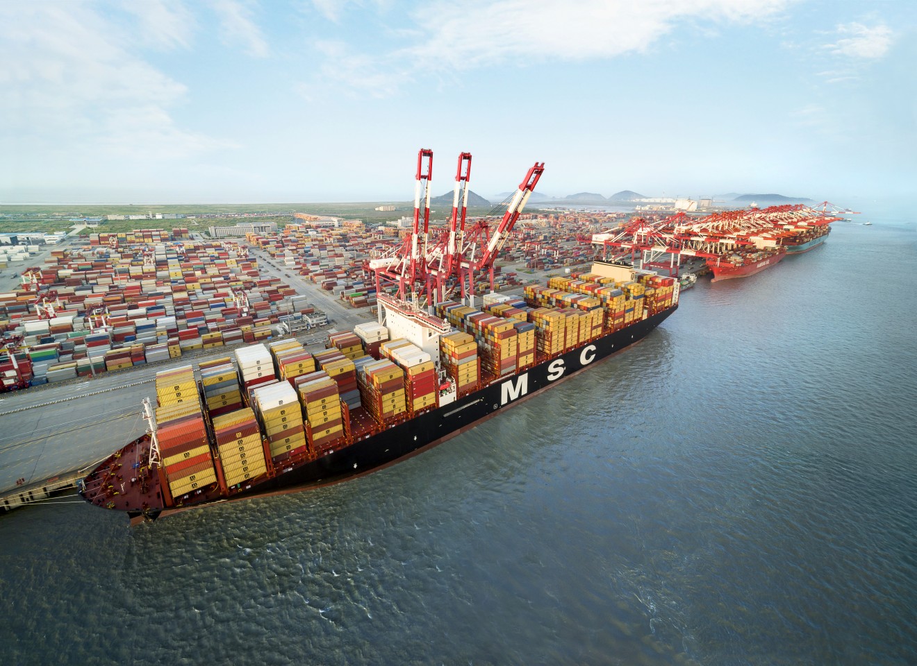 MSC Gülsün at Shanghai terminal. MSC