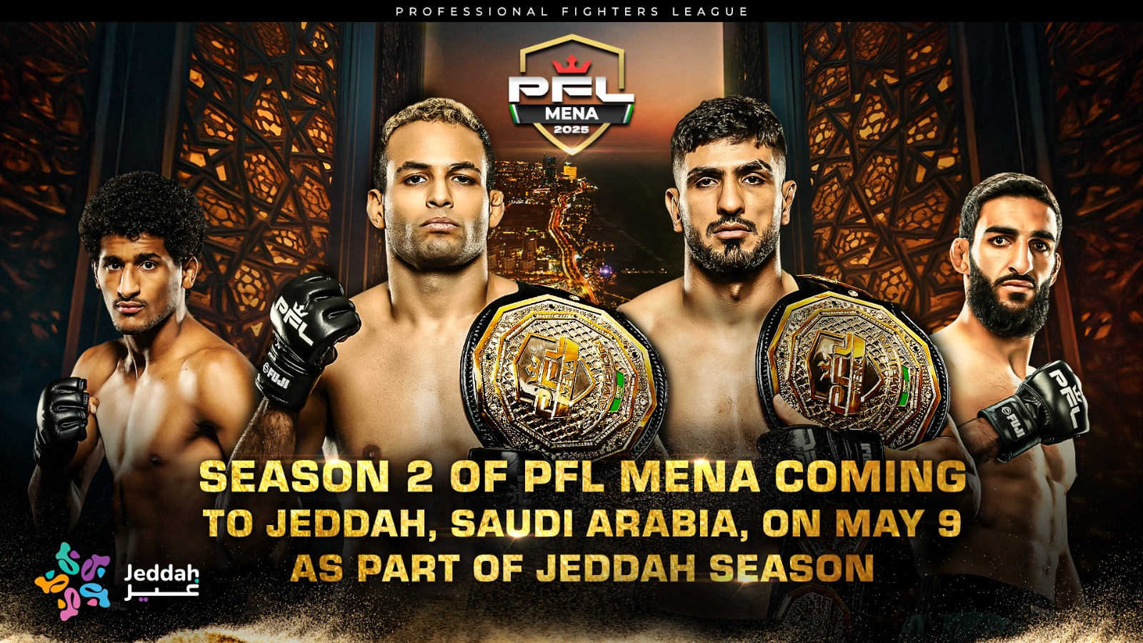Season 2 of PFL MENA will kick off in Jeddah on May 9. (PFL)