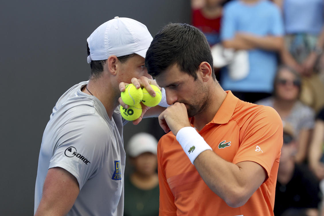 A tennis union co-founded by Novak Djokovic on Tuesday announced a series of legal actions aimed at the sport’s governing bodies, alleging “anti-competitive restraints and abusive practices.” (AP/File)