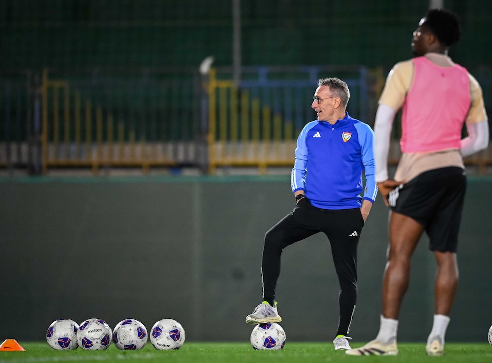 Paulo Bento’s UAE will take on Iran at Azadi Stadium on Thursday before facing North Korea in Riyadh. (X: @UAEFNT)